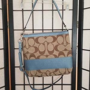 Coach Signature Stripe Convertible Shoulder Bag